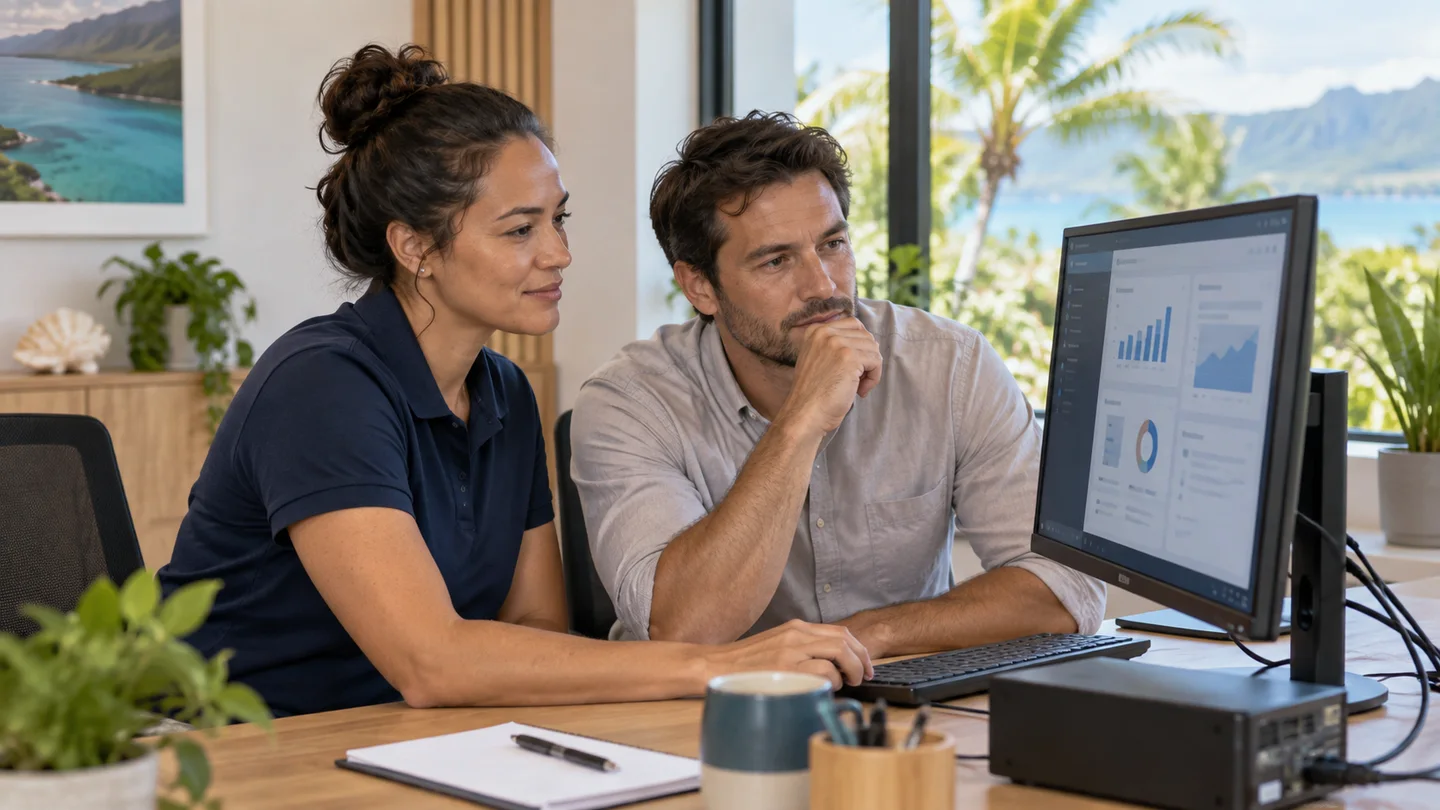 une spécialiste informatique accompagne un collaborateur sur son poste de travail